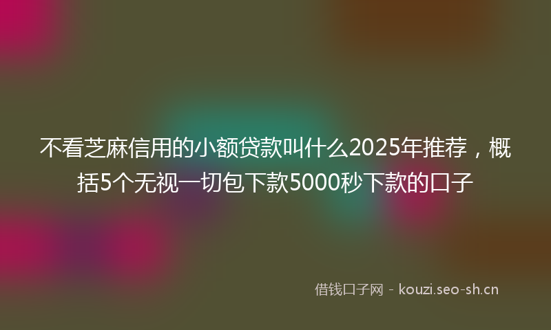 不看芝麻信用的小额贷款叫什么2025年推荐,概括5个无视一切包下款5000秒下款的口子
