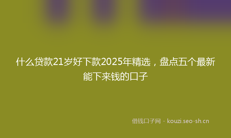 什么贷款21岁好下款2025年精选，盘点五个最新能下来钱的口子