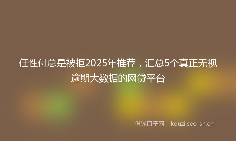 任性付总是被拒2025年推荐，汇总5个真正无视逾期大数据的网贷平台