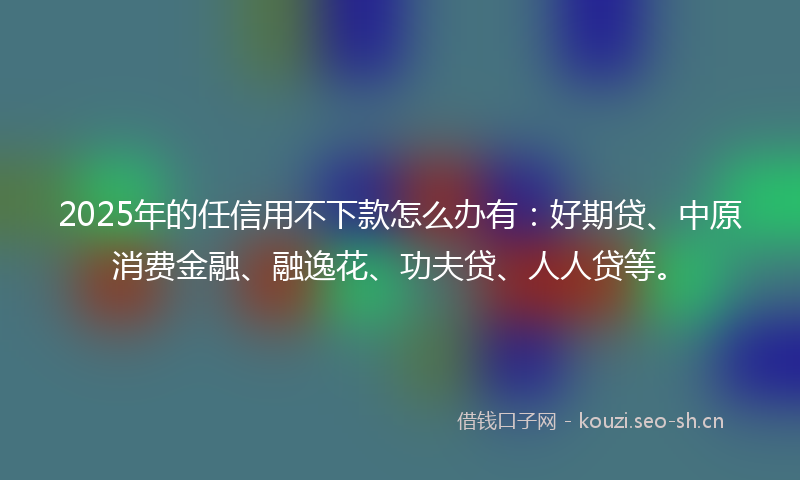 2025年的任信用不下款怎么办有：好期贷、中原消费金融、融逸花、功夫贷、人人贷等。