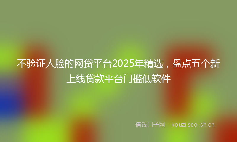 不验证人脸的网贷平台2025年精选，盘点五个新上线贷款平台门槛低软件