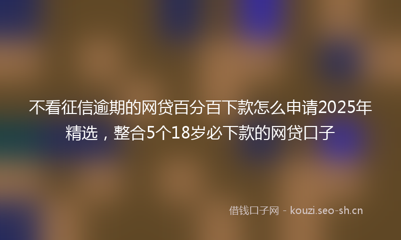 不看征信逾期的网贷百分百下款怎么申请2025年精选，整合5个18岁必下款的网贷口子