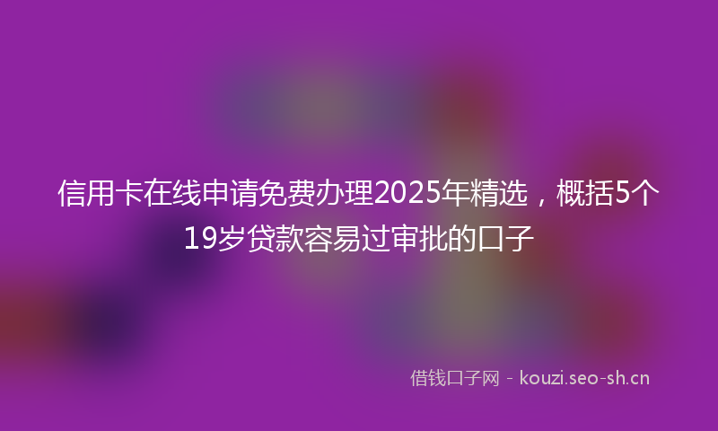 信用卡在线申请免费办理2025年精选，概括5个19岁贷款容易过审批的口子