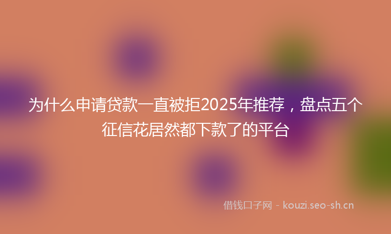 为什么申请贷款一直被拒2025年推荐，盘点五个征信花居然都下款了的平台