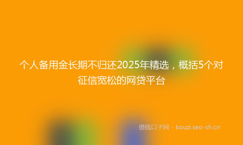 个人备用金长期不归还2025年精选，概括5个对征信宽松的网贷平台