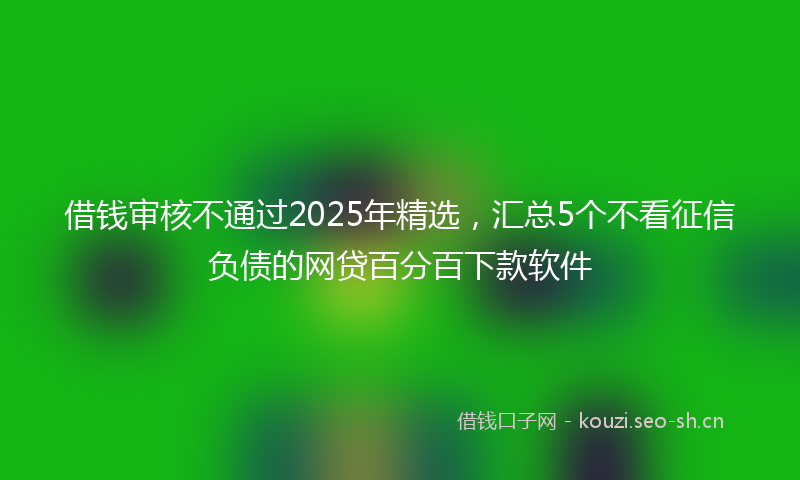 借钱审核不通过2025年精选，汇总5个不看征信负债的网贷百分百下款软件