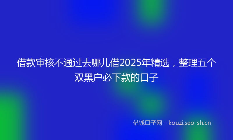 借款审核不通过去哪儿借2025年精选，整理五个双黑户必下款的口子