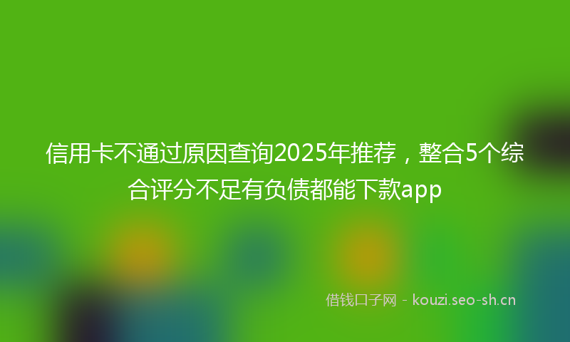 信用卡不通过原因查询2025年推荐，整合5个综合评分不足有负债都能下款app