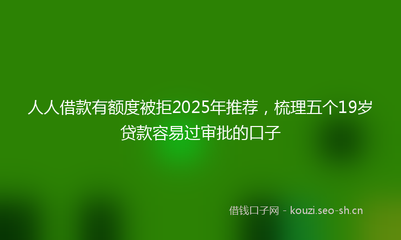 人人借款有额度被拒2025年推荐，梳理五个19岁贷款容易过审批的口子