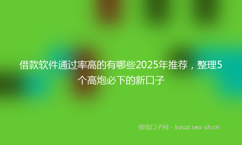 借款软件通过率高的有哪些2025年推荐,整理5个高炮必下的新口子