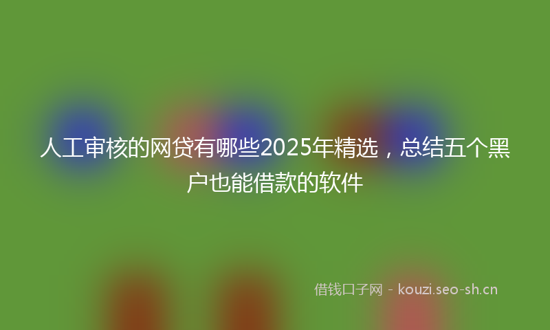 人工审核的网贷有哪些2025年精选，总结五个黑户也能借款的软件