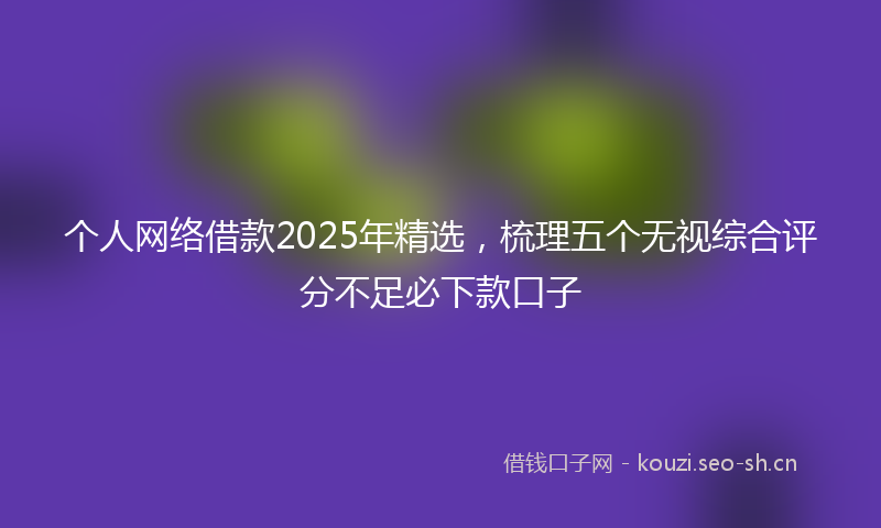 个人网络借款2025年精选，梳理五个无视综合评分不足必下款口子