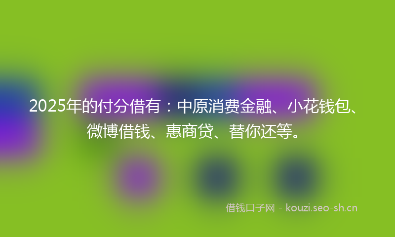 2025年的付分借有：中原消费金融、小花钱包、微博借钱、惠商贷、替你还等。