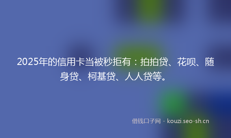 2025年的信用卡当被秒拒有：拍拍贷、花呗、随身贷、柯基贷、人人贷等。