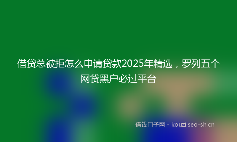 借贷总被拒怎么申请贷款2025年精选，罗列五个网贷黑户必过平台