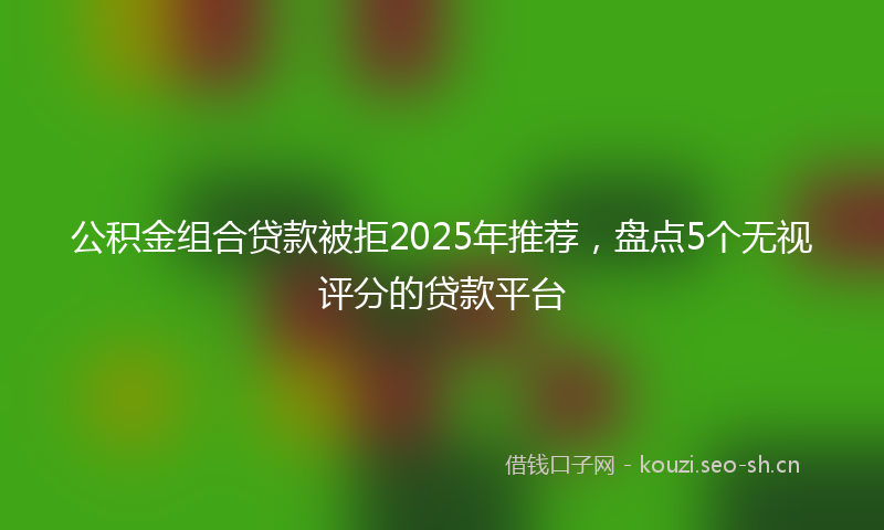 公积金组合贷款被拒2025年推荐,盘点5个无视评分的贷款平台