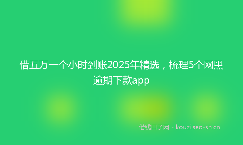 借五万一个小时到账2025年精选，梳理5个网黑逾期下款app