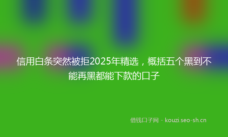 信用白条突然被拒2025年精选,概括五个黑到不能再黑都能下款的口子