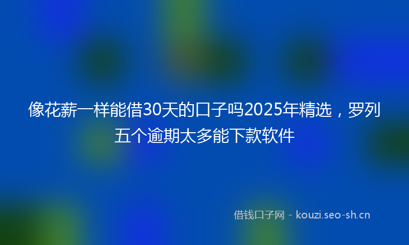 像花薪一样能借30天的口子吗2025年精选，罗列五个逾期太多能下款软件