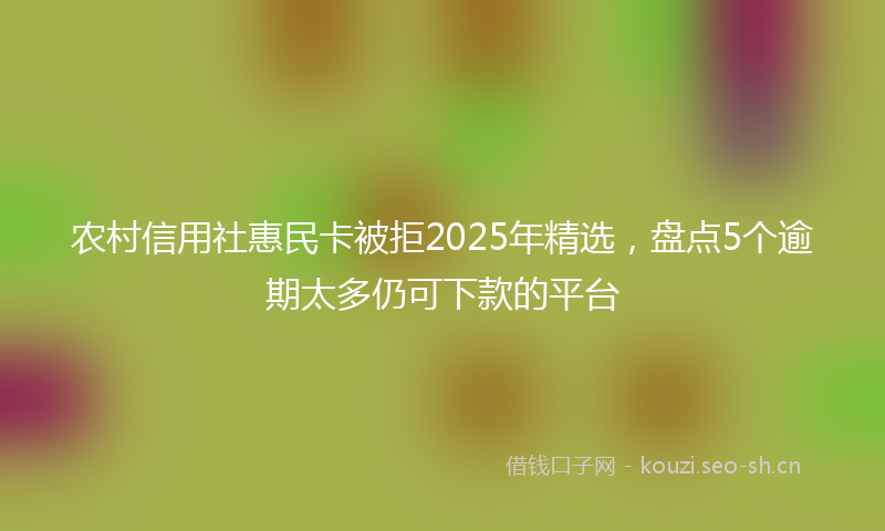 农村信用社惠民卡被拒2025年精选,盘点5个逾期太多仍可下款的平台