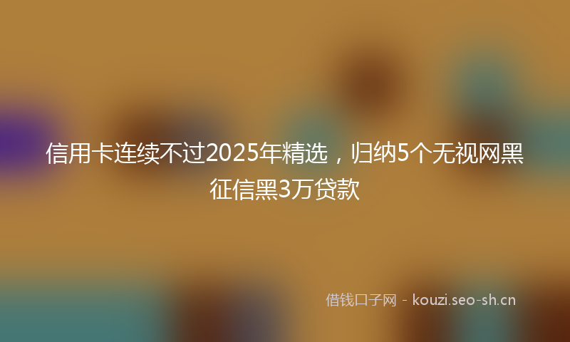 信用卡连续不过2025年精选,归纳5个无视网黑征信黑3万贷款