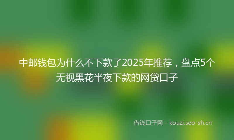 中邮钱包为什么不下款了2025年推荐，盘点5个无视黑花半夜下款的网贷口子