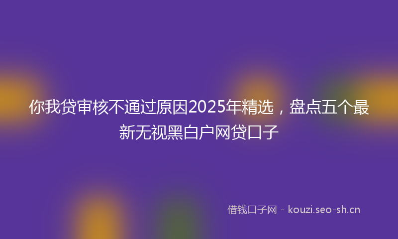 你我贷审核不通过原因2025年精选，盘点五个最新无视黑白户网贷口子