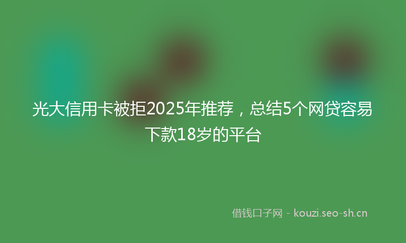 光大信用卡被拒2025年推荐，总结5个网贷容易下款18岁的平台