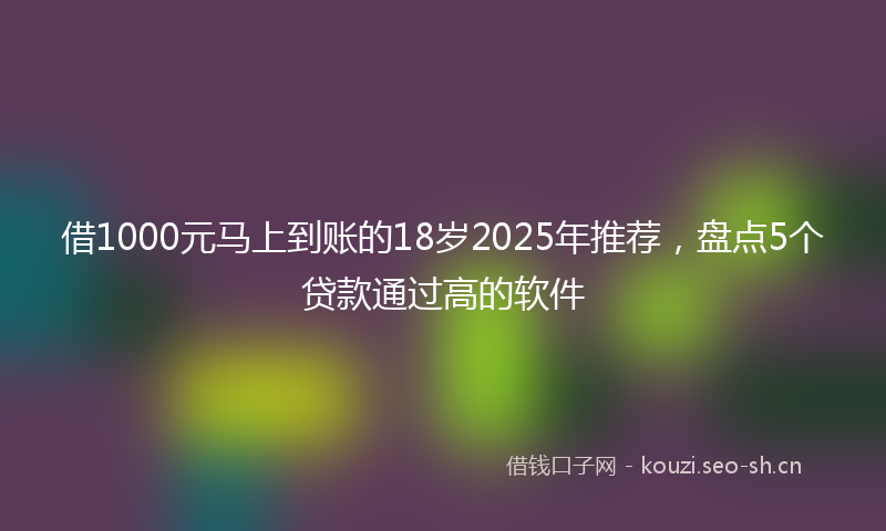 借1000元马上到账的18岁2025年推荐，盘点5个贷款通过高的软件