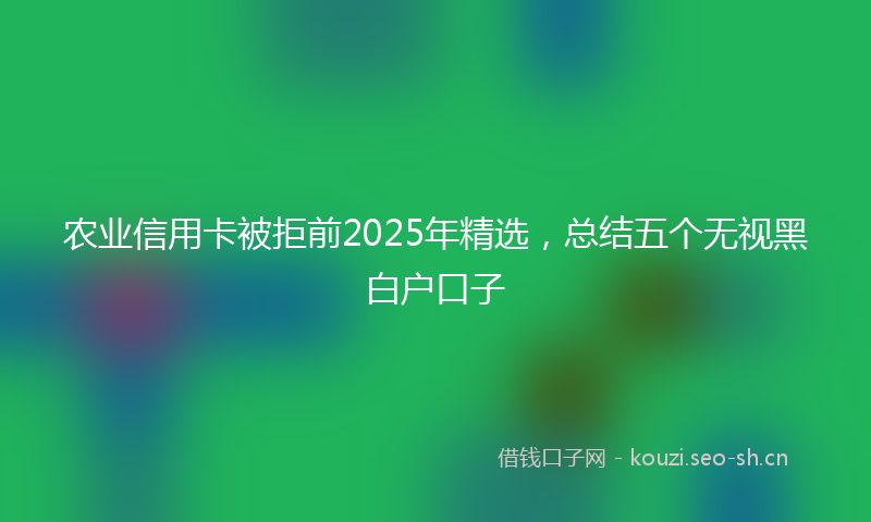 农业信用卡被拒前2025年精选，总结五个无视黑白户口子