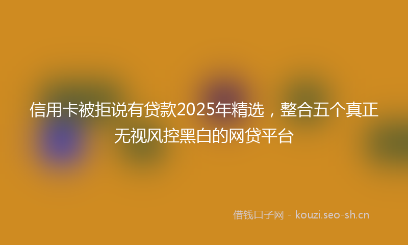 信用卡被拒说有贷款2025年精选,整合五个真正无视风控黑白的网贷平台