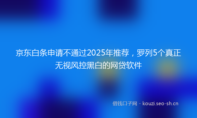 京东白条申请不通过2025年推荐，罗列5个真正无视风控黑白的网贷软件