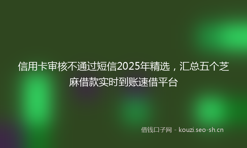 信用卡审核不通过短信2025年精选，汇总五个芝麻借款实时到账速借平台