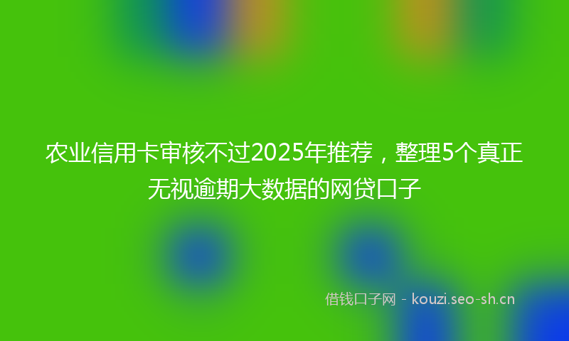 农业信用卡审核不过2025年推荐，整理5个真正无视逾期大数据的网贷口子