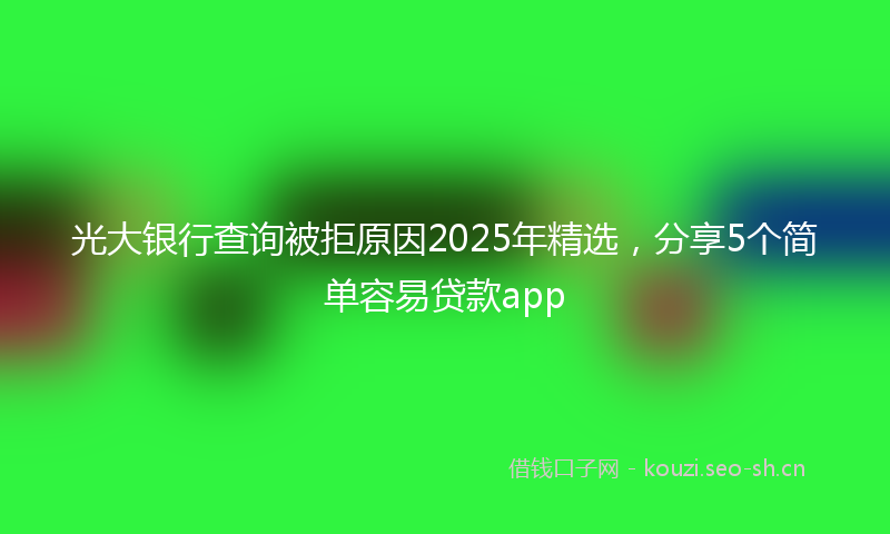 光大银行查询被拒原因2025年精选，分享5个简单容易贷款app