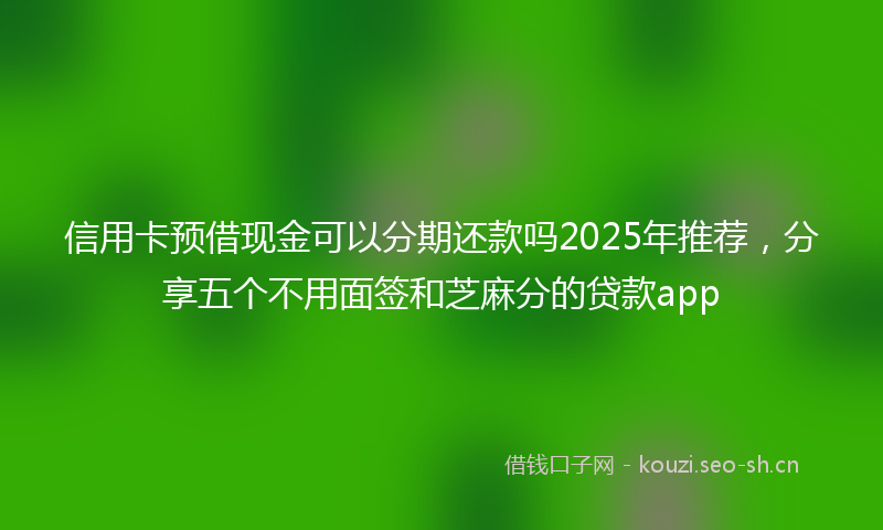 信用卡预借现金可以分期还款吗2025年推荐,分享五个不用面签和芝麻分的贷款app