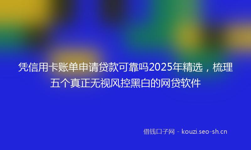 凭信用卡账单申请贷款可靠吗2025年精选，梳理五个真正无视风控黑白的网贷软件