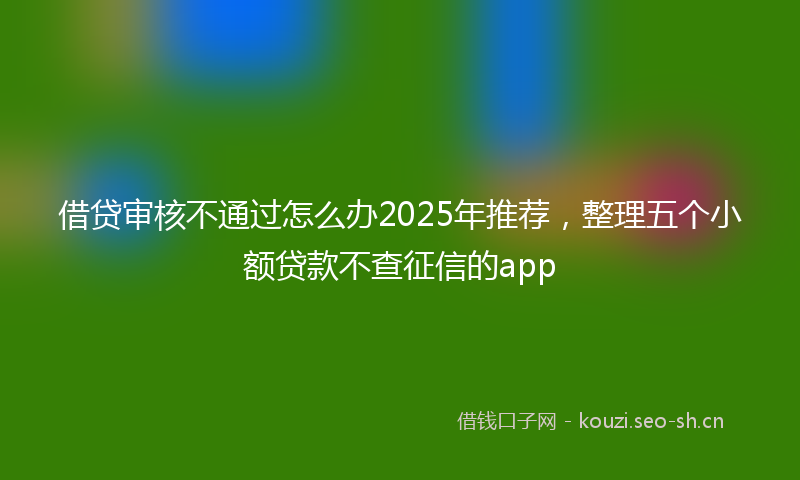 借贷审核不通过怎么办2025年推荐,整理五个小额贷款不查征信的app