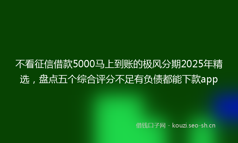 不看征信借款5000马上到账的极风分期2025年精选，盘点五个综合评分不足有负债都能下款app