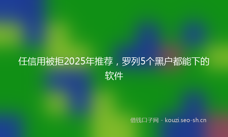 任信用被拒2025年推荐，罗列5个黑户都能下的软件