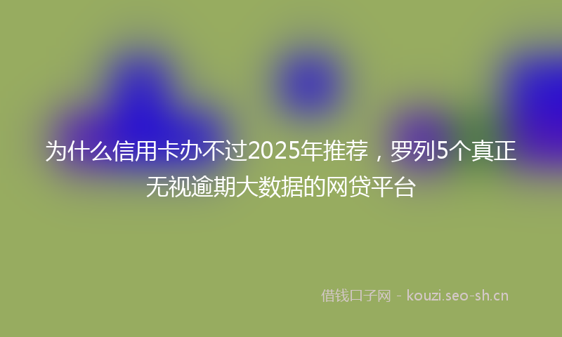 为什么信用卡办不过2025年推荐，罗列5个真正无视逾期大数据的网贷平台