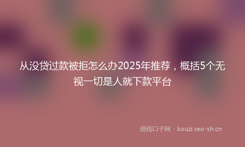 从没贷过款被拒怎么办2025年推荐，概括5个无视一切是人就下款平台