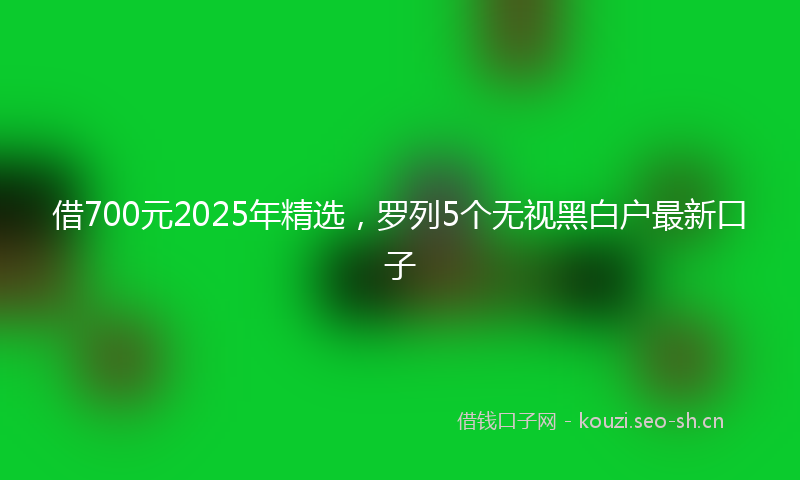 借700元2025年精选，罗列5个无视黑白户最新口子