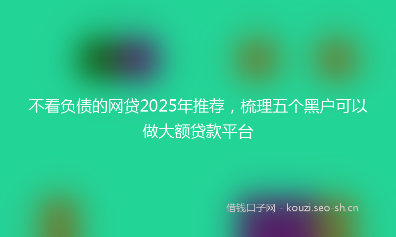 不看负债的网贷2025年推荐，梳理五个黑户可以做大额贷款平台