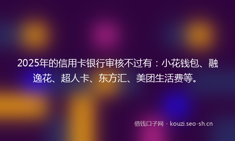 2025年的信用卡银行审核不过有:小花钱包、融逸花、超人卡、东方汇、美团生活费等。