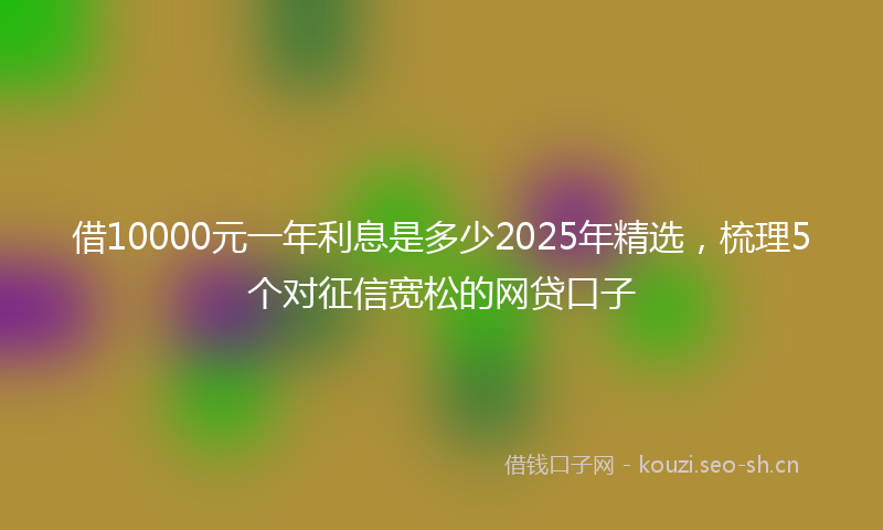 借10000元一年利息是多少2025年精选，梳理5个对征信宽松的网贷口子
