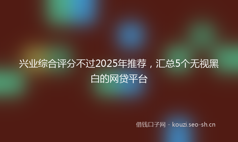 兴业综合评分不过2025年推荐，汇总5个无视黑白的网贷平台