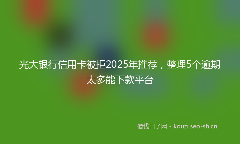 光大银行信用卡被拒2025年推荐，整理5个逾期太多能下款平台