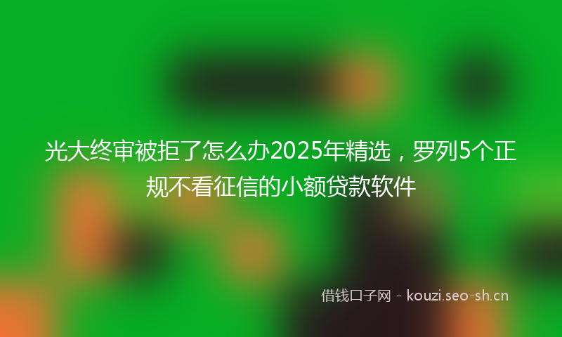 光大终审被拒了怎么办2025年精选，罗列5个正规不看征信的小额贷款软件