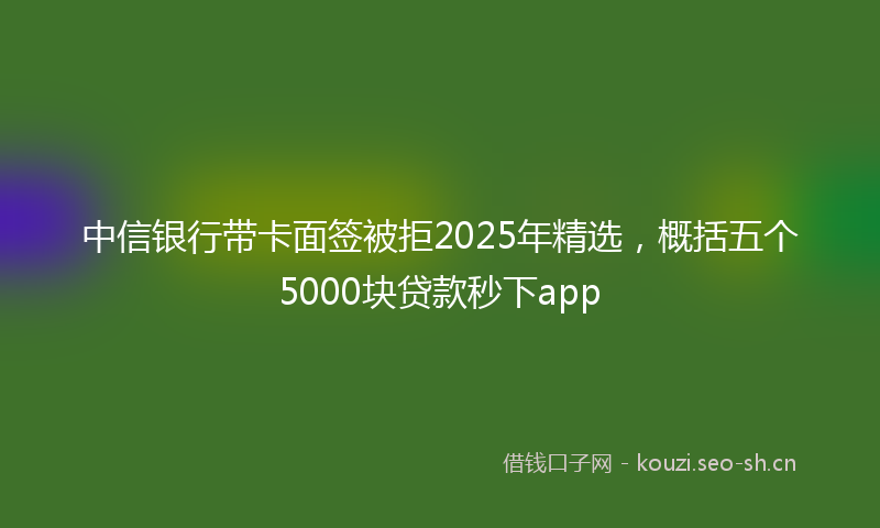 中信银行带卡面签被拒2025年精选，概括五个5000块贷款秒下app